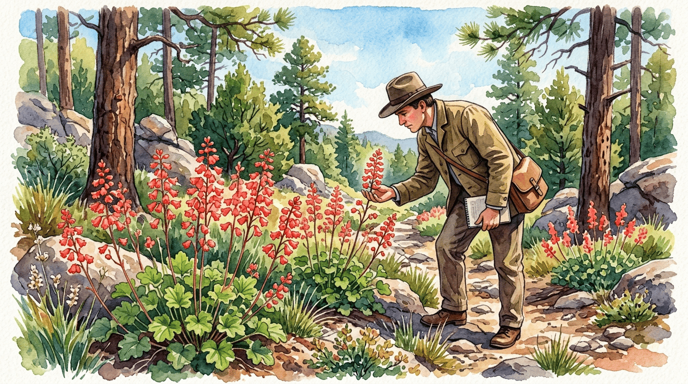 Escena histórica ilustrada de campanillas de coral