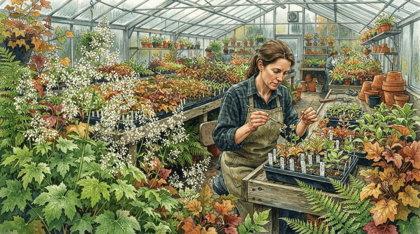 Illustrated historical scene for Hairy Alumroot