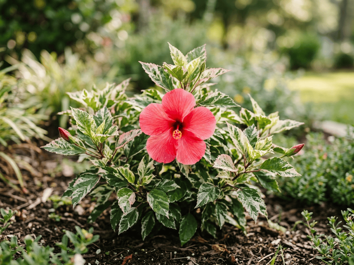Rose de Chine (Hibiscus rosa-sinensis), plante entière
