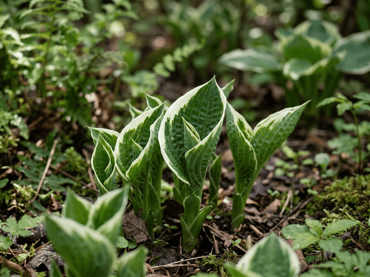 hosta de hoja pequeña — aspecto estacional