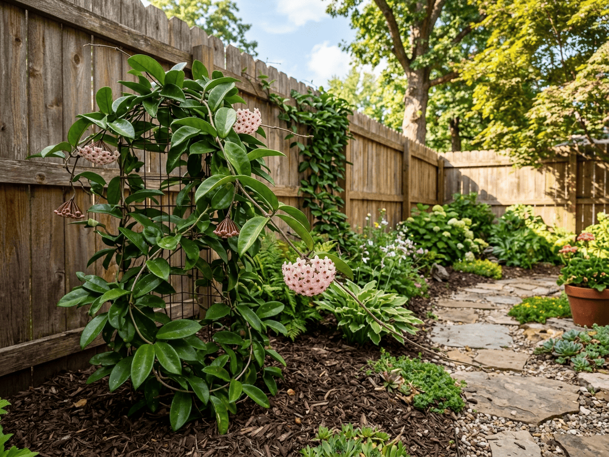 Wax Plant in a garden setting