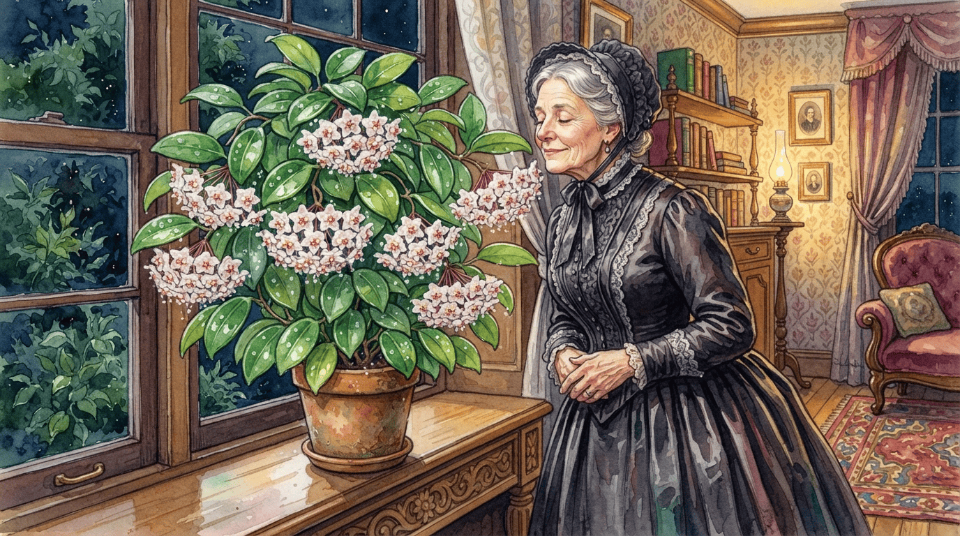 Illustrated historical scene for Wax Plant