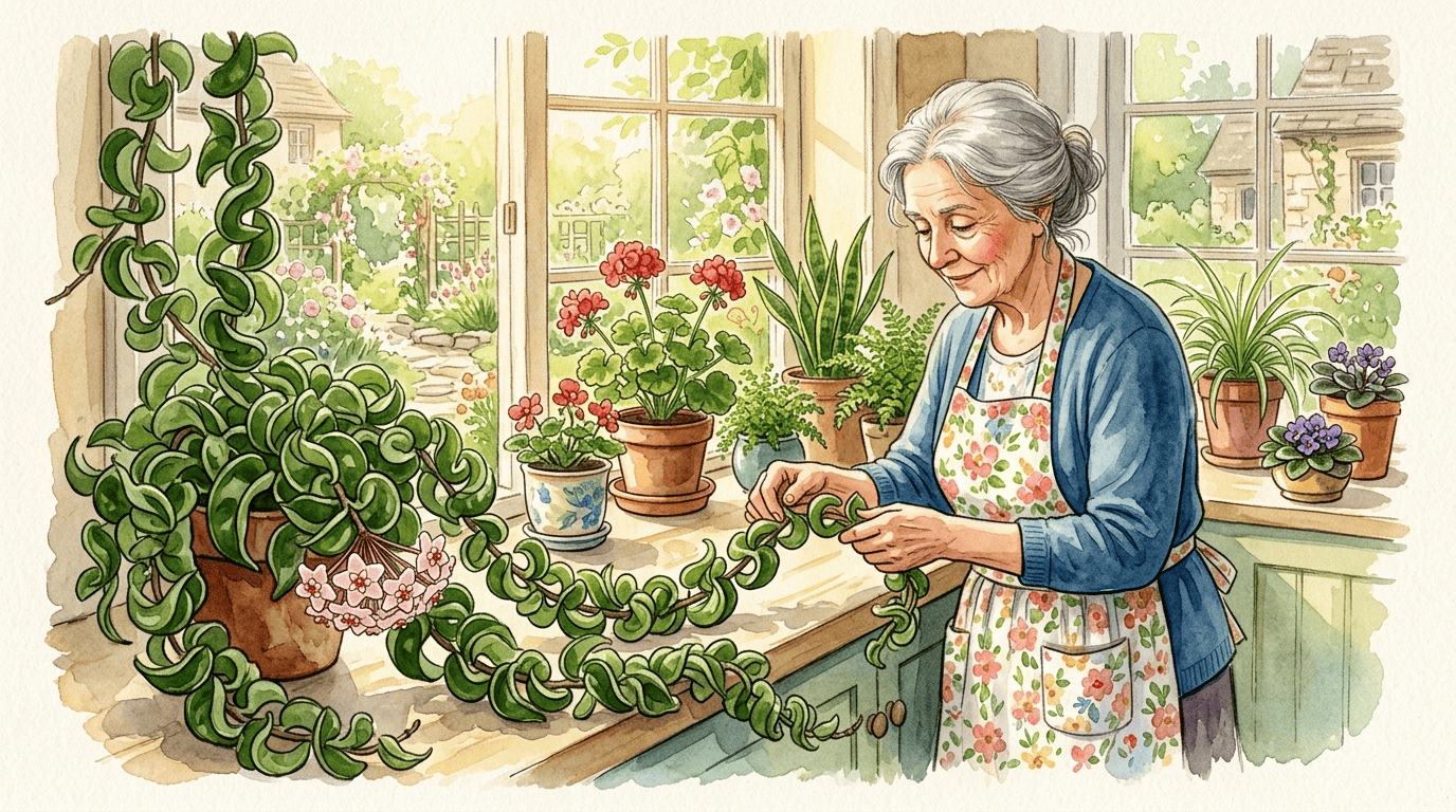 Illustrierte historische Szene zu Wachsblume