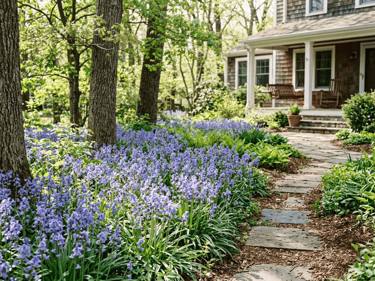 Spanish Bluebell in a garden setting