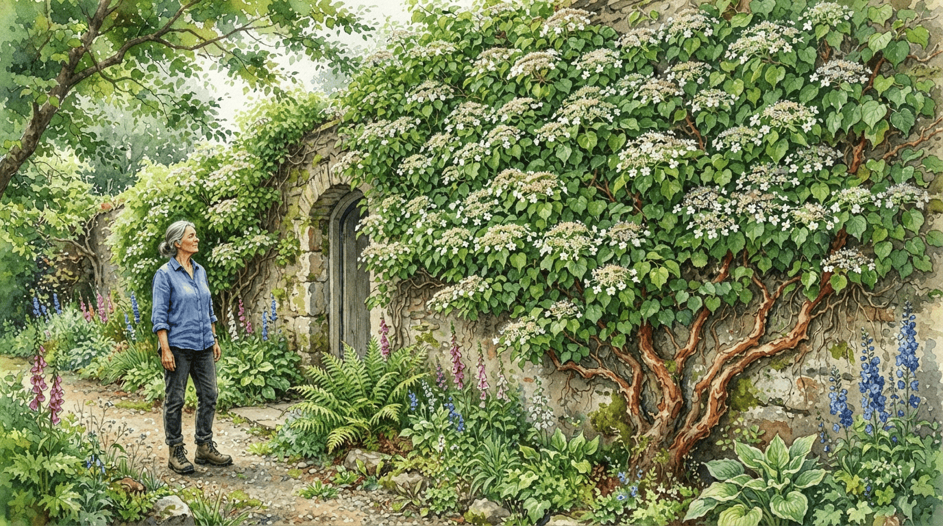 Scène historique illustrée pour Hortensia grimpant