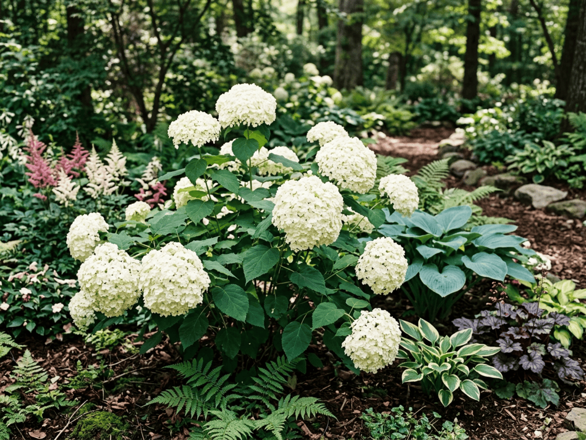 Hortensia silvestre en un jardín