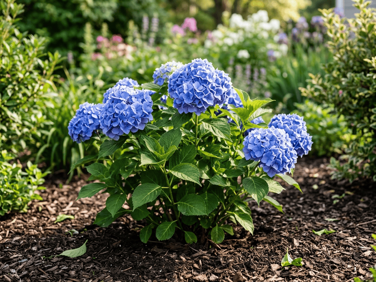 Hortênsia (Hydrangea macrophylla), planta inteira