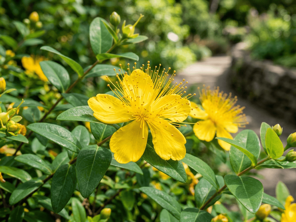 Aaron's Beard — close-up of leaves and flowers