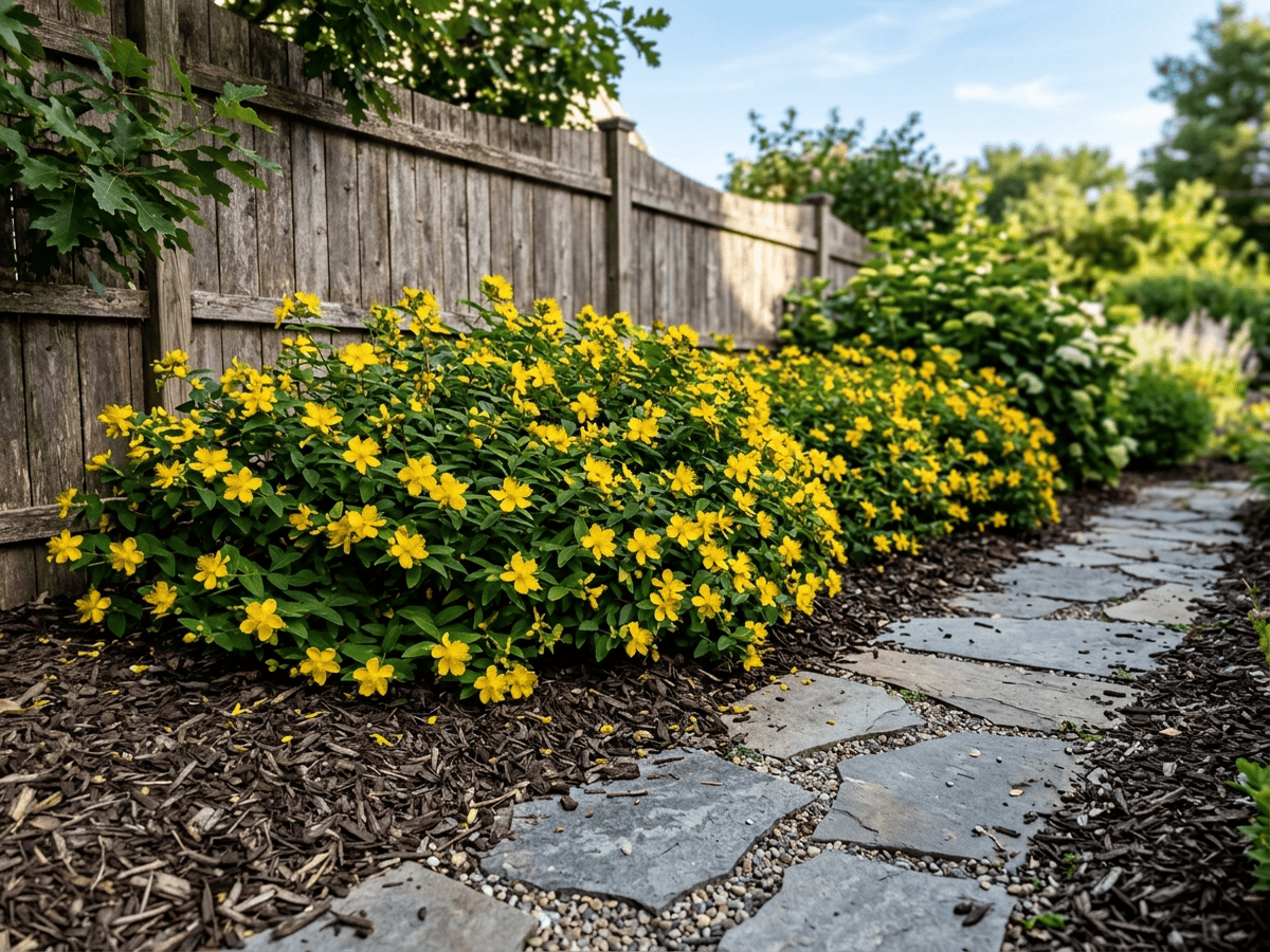 Millepertuis à grandes fleurs dans un jardin