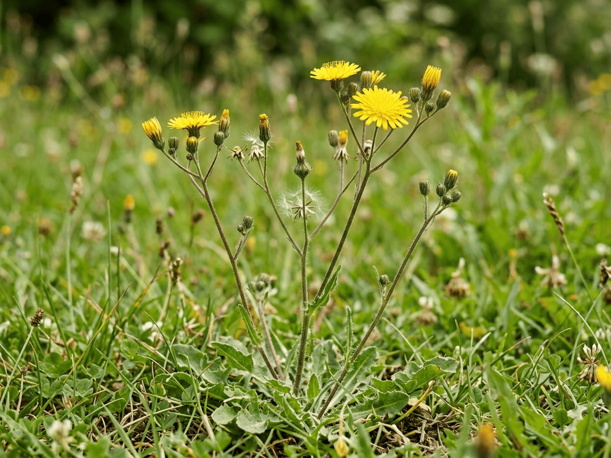 erva-das-tetas (Hypochaeris radicata), planta inteira