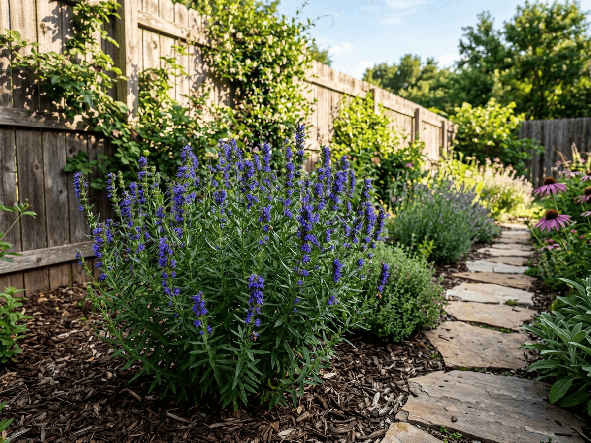 Hyssop in a garden setting