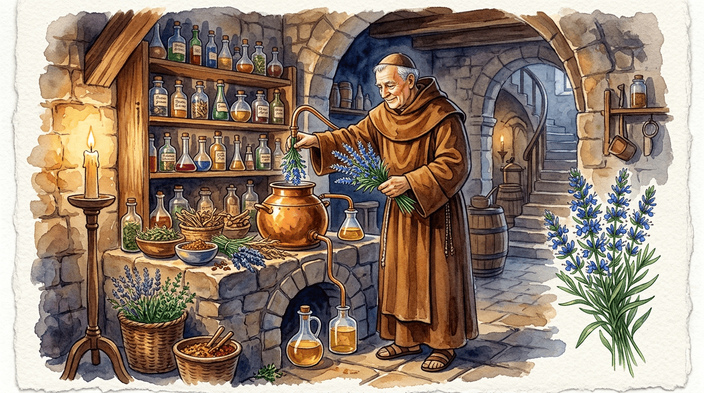 Illustrated historical scene for Hyssop