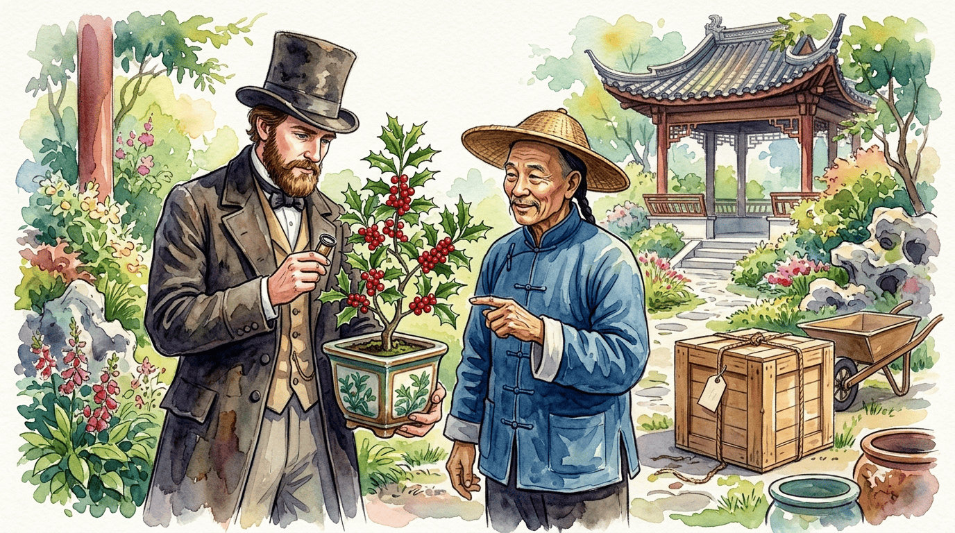 Scène historique illustrée pour Houx de Chine