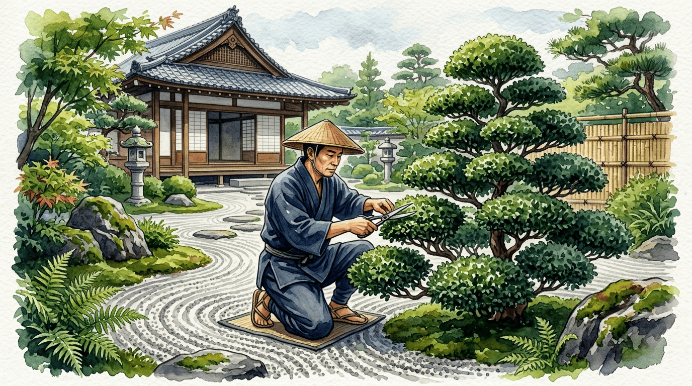 Illustrierte historische Szene zu Japanische Stechpalme