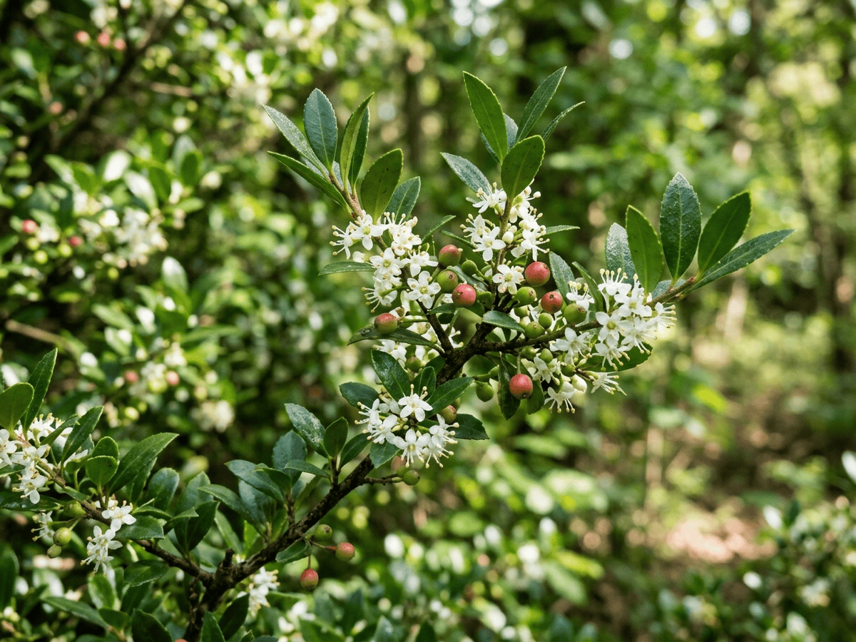 Agrifoglio a foglie di mirto — aspetto stagionale