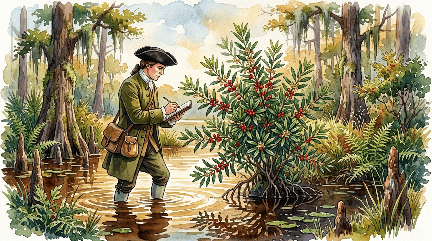 Scena storica illustrata per Agrifoglio a foglie di mirto
