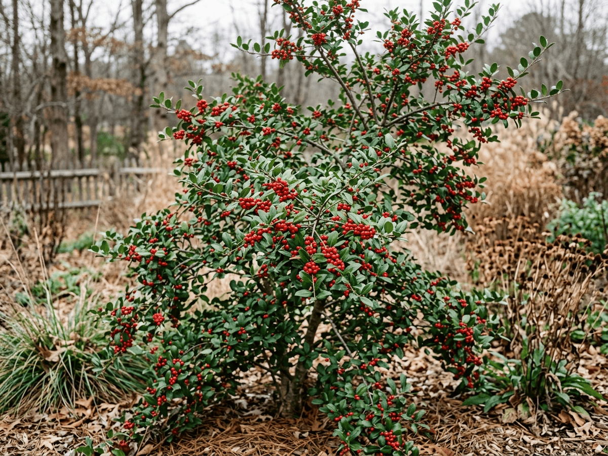Yaupon Holly in a garden setting