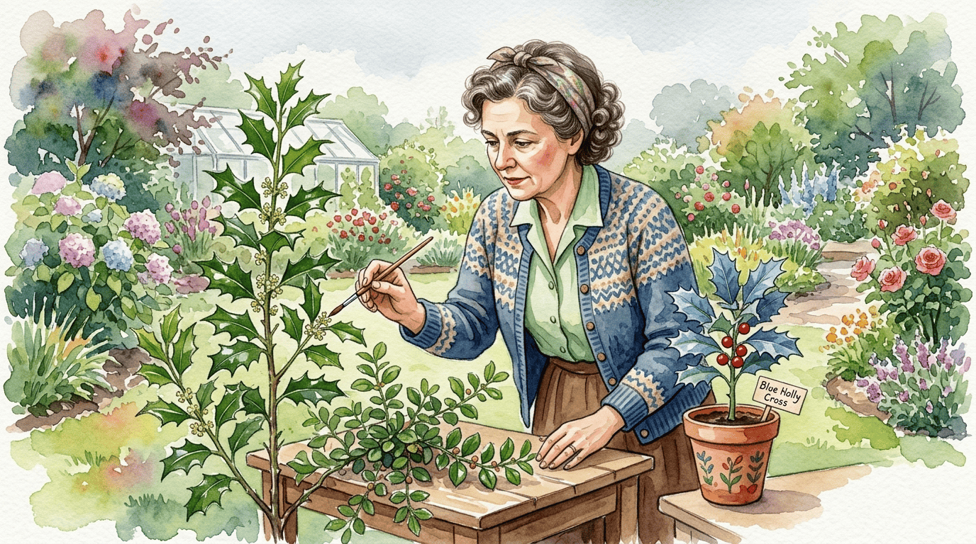 Illustrated historical scene for Blue Holly