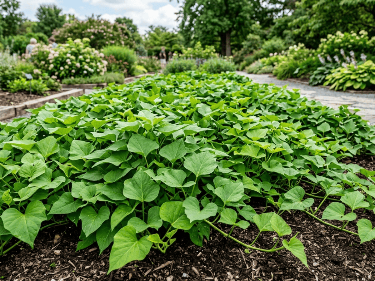 Patate douce dans un jardin