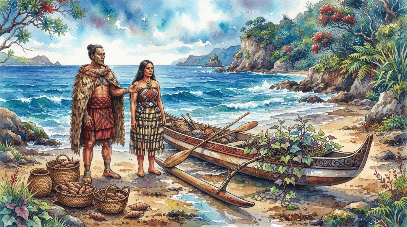 Scène historique illustrée pour Patate douce