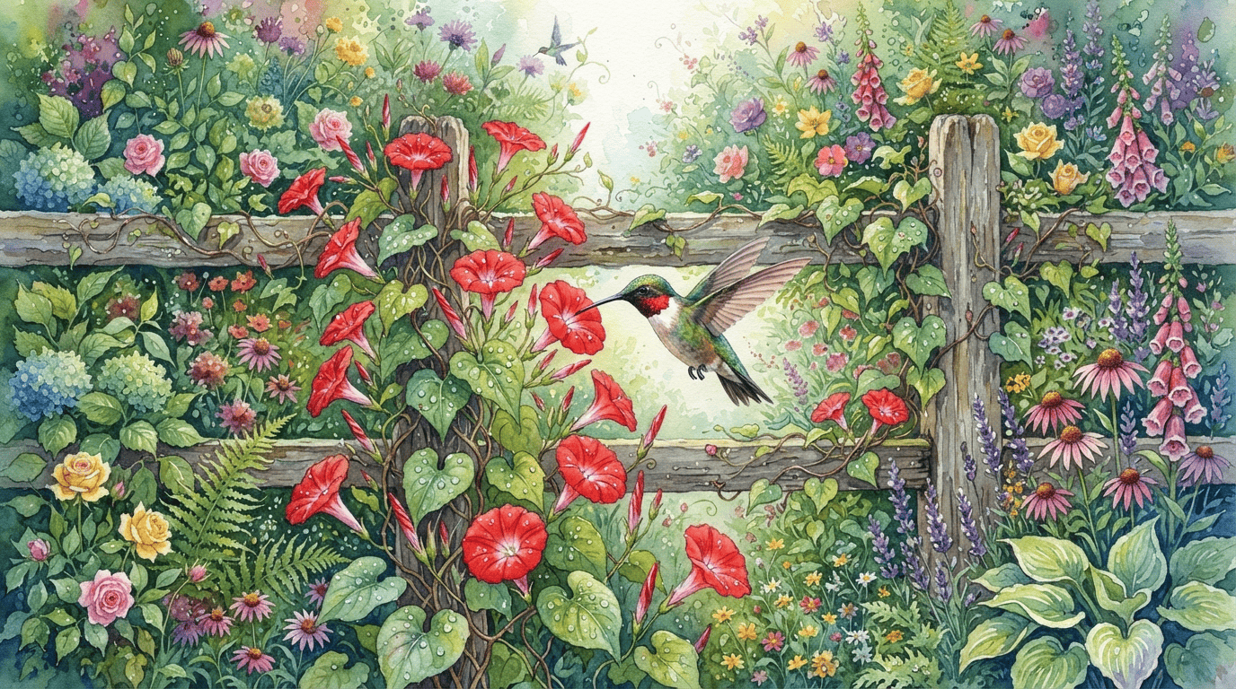 Scène historique illustrée pour Ipomée écarlate