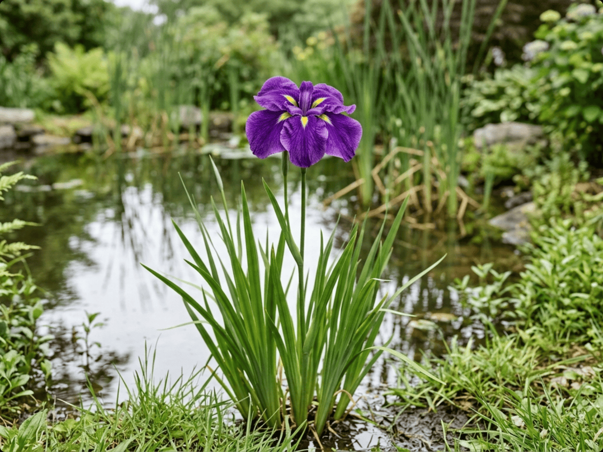 Iris du Japon (Iris ensata), plante entière