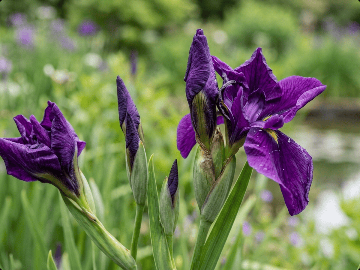 Iris du Japon — aspect saisonnier