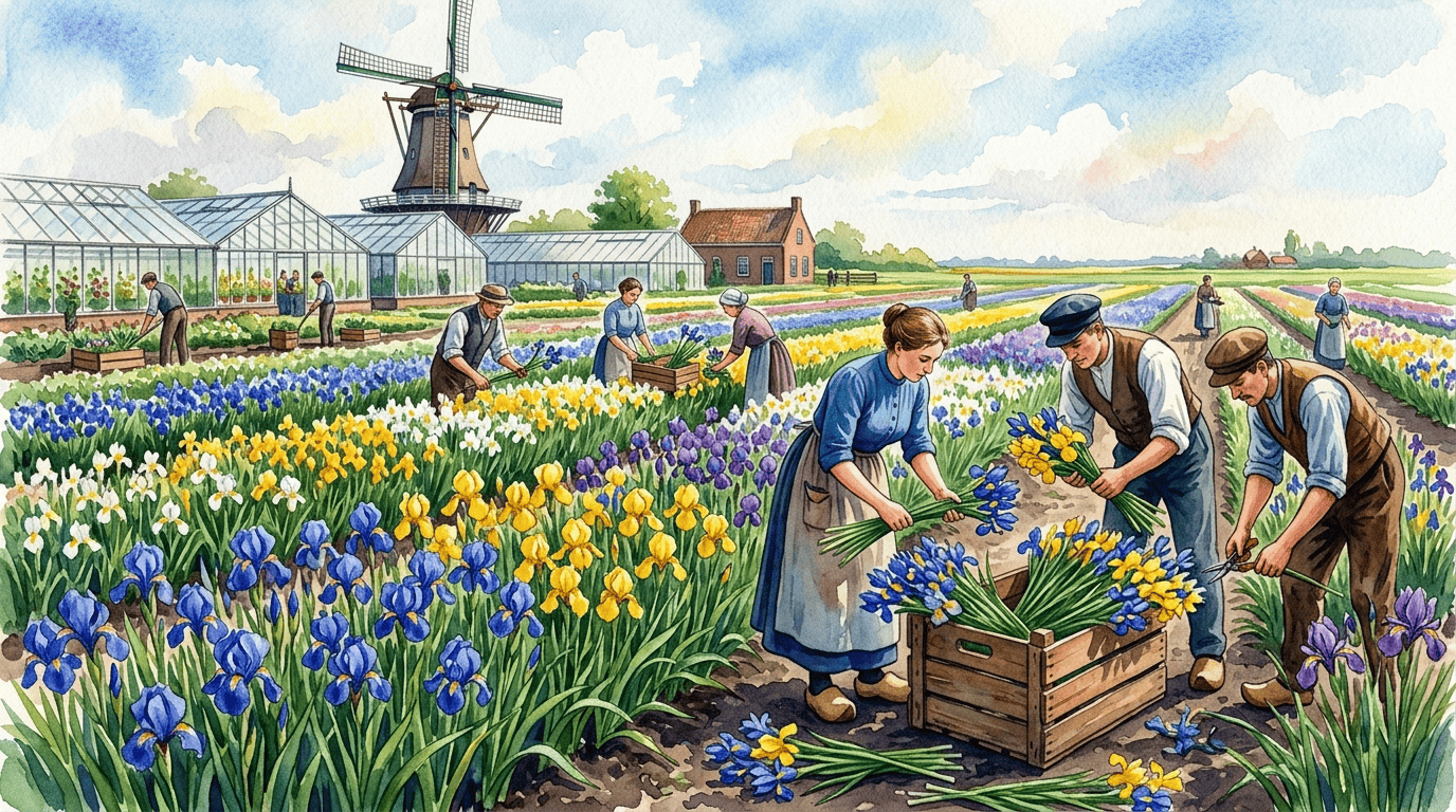 Scena storica illustrata per Iris olandese