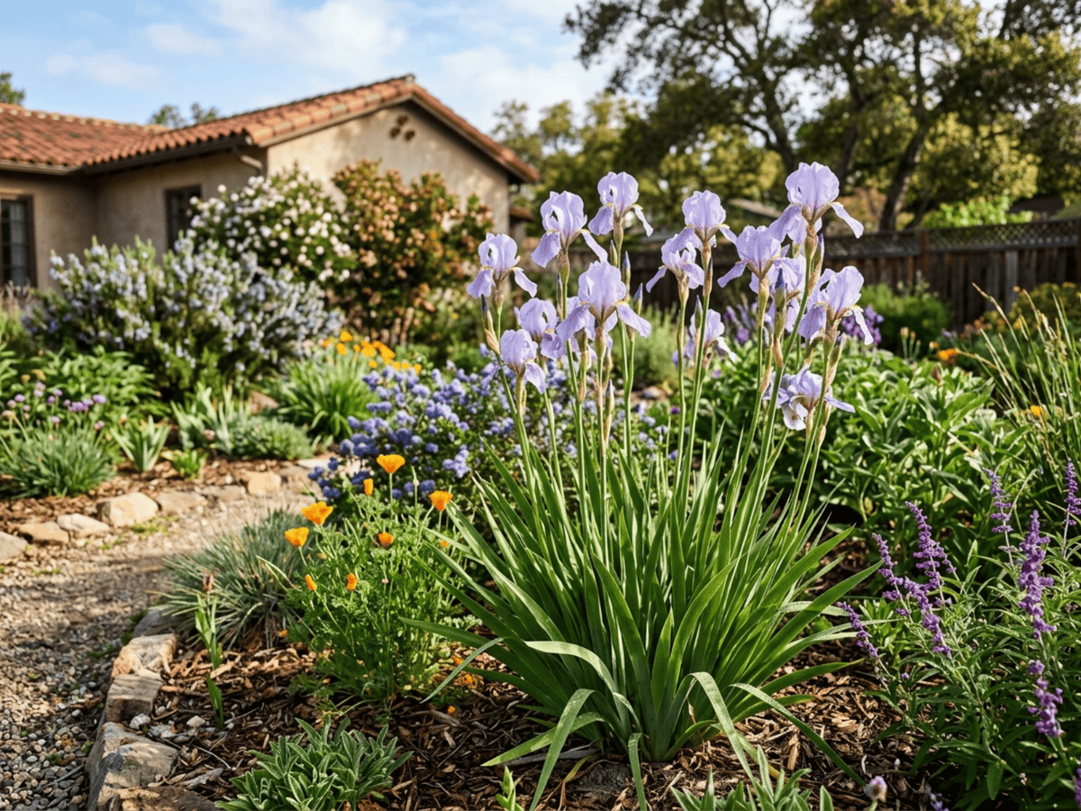 Munz's Iris in a garden setting