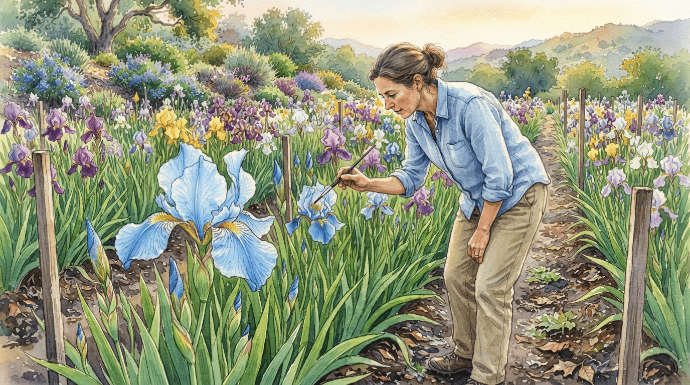 Illustrated historical scene for Munz's Iris