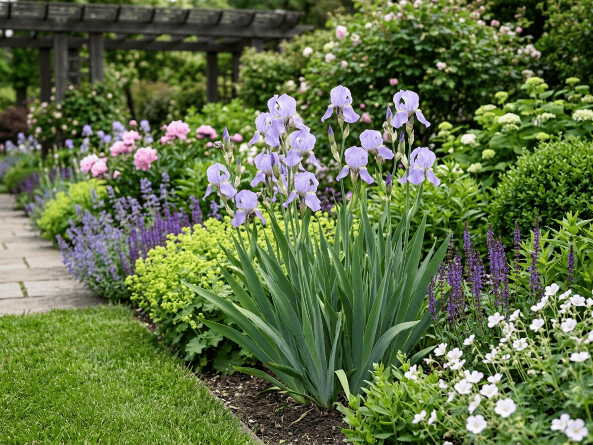 Iris pâle dans un jardin