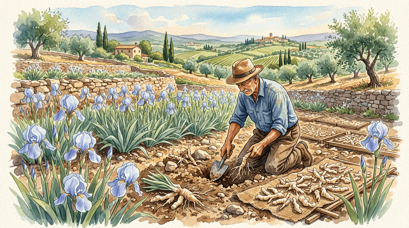 Scène historique illustrée pour Iris pâle