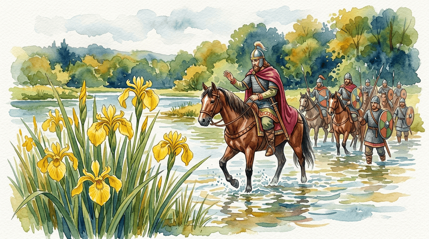 Illustrierte historische Szene zu Gelbe Schwertlilie