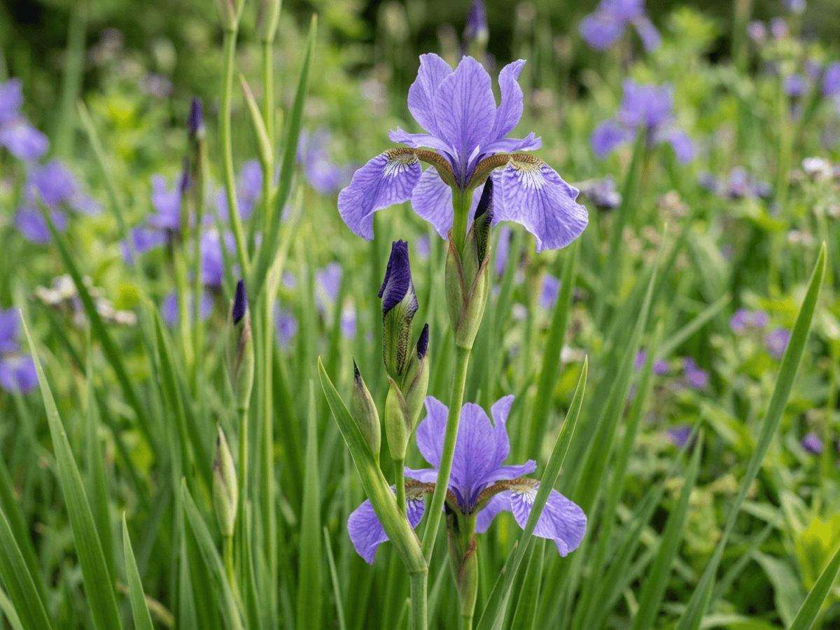 Iris de Sibérie — aspect saisonnier