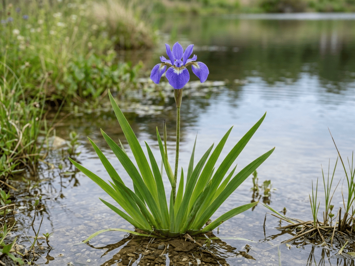 Iris versicolore (Iris versicolor), plante entière