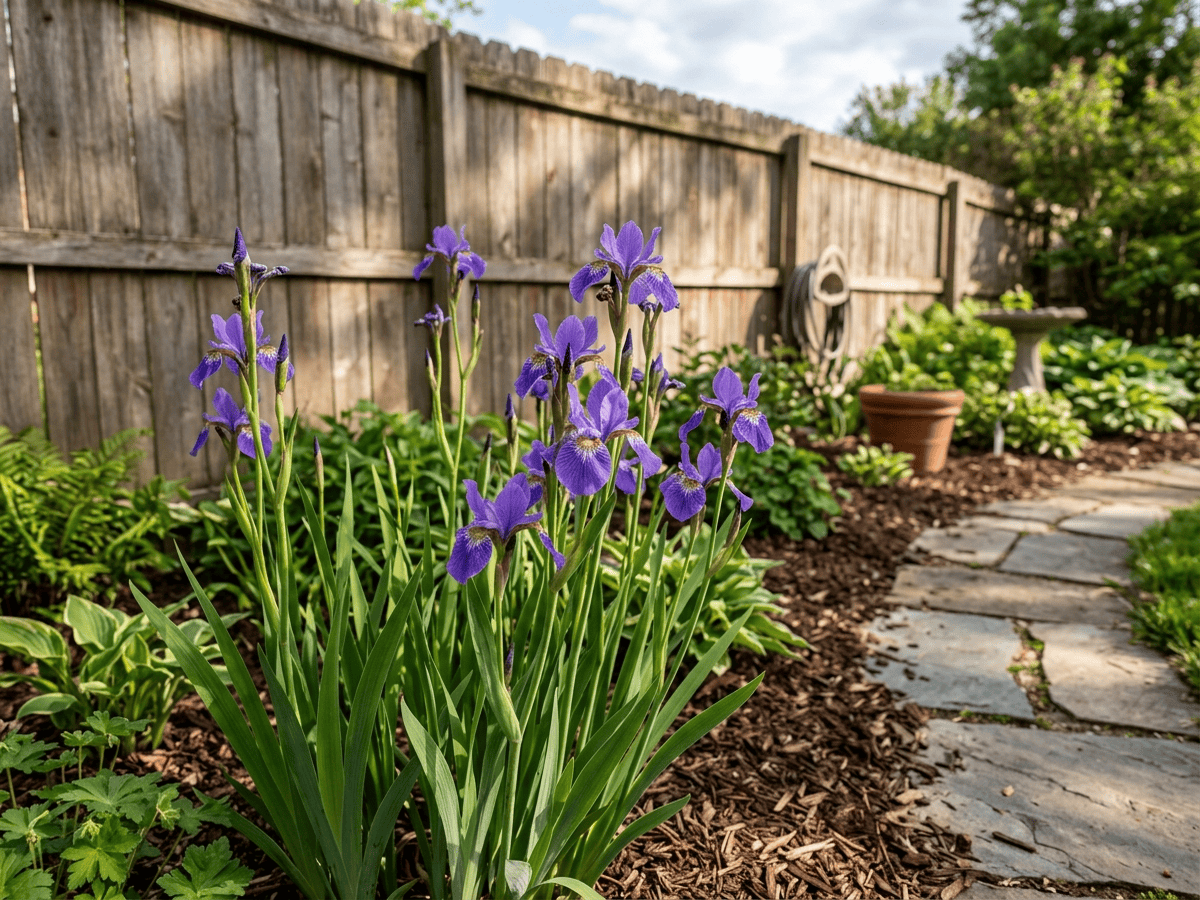 Iris versicolore dans un jardin
