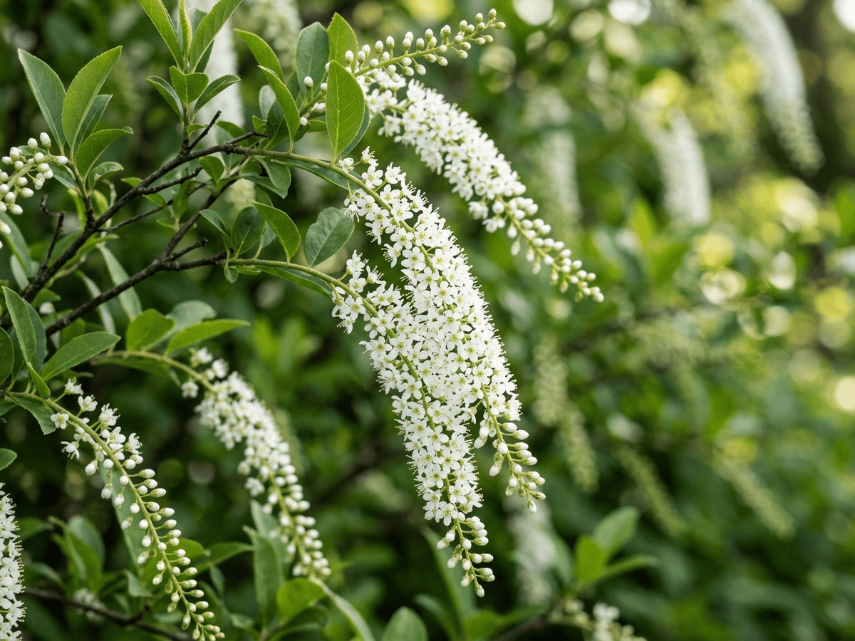 Japanese Sweetspire — close-up of leaves and flowers