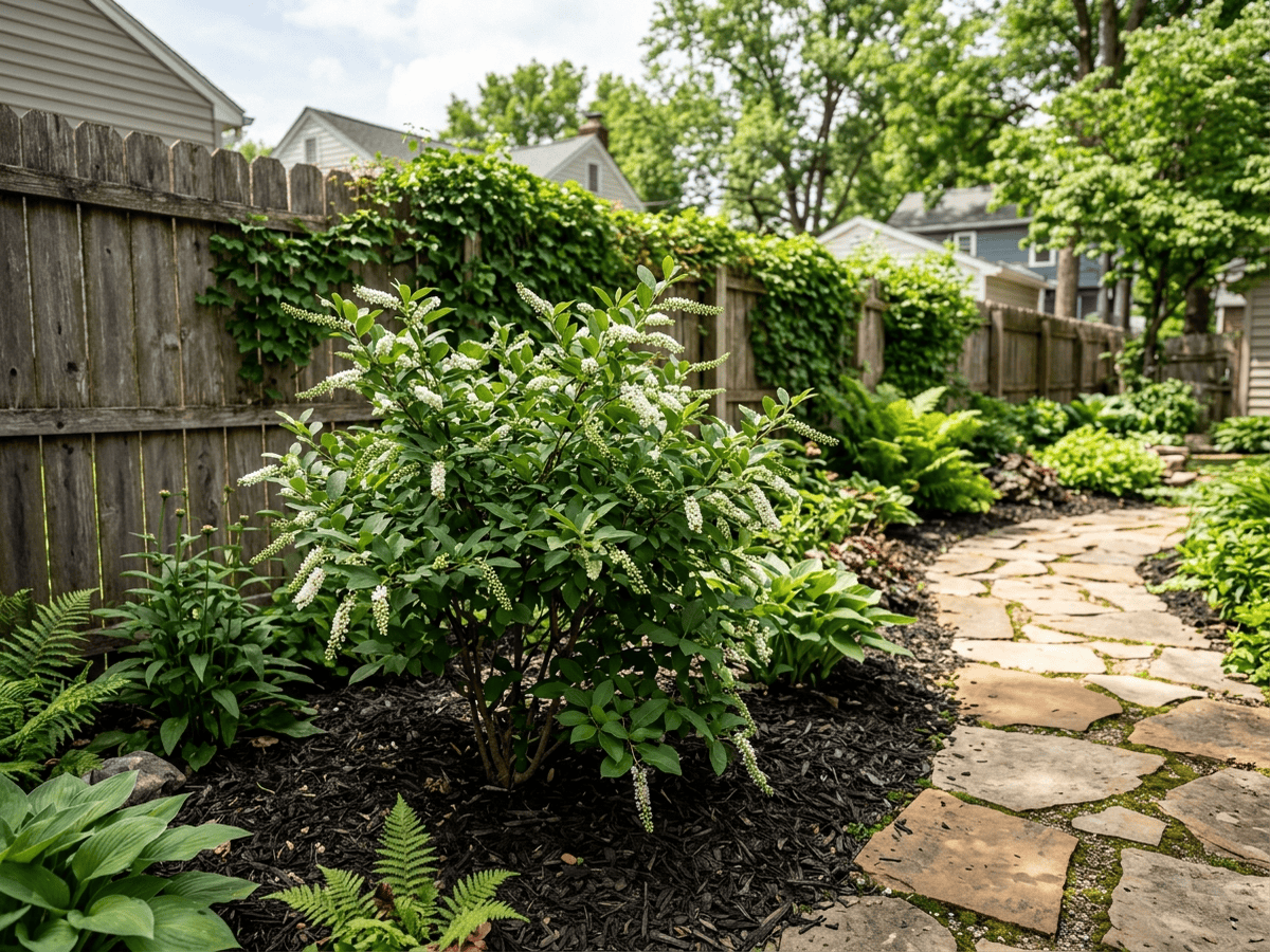 Japanese Sweetspire in a garden setting