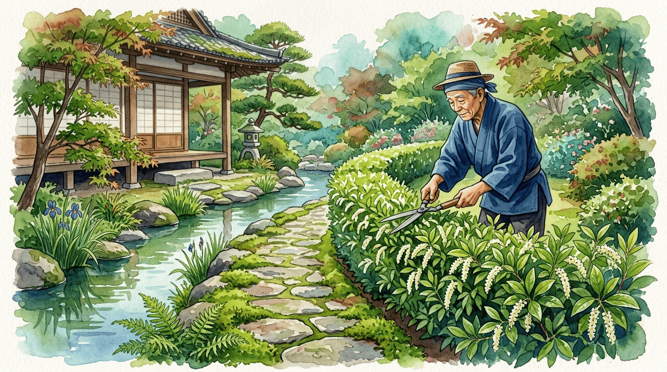Illustrated historical scene for Japanese Sweetspire