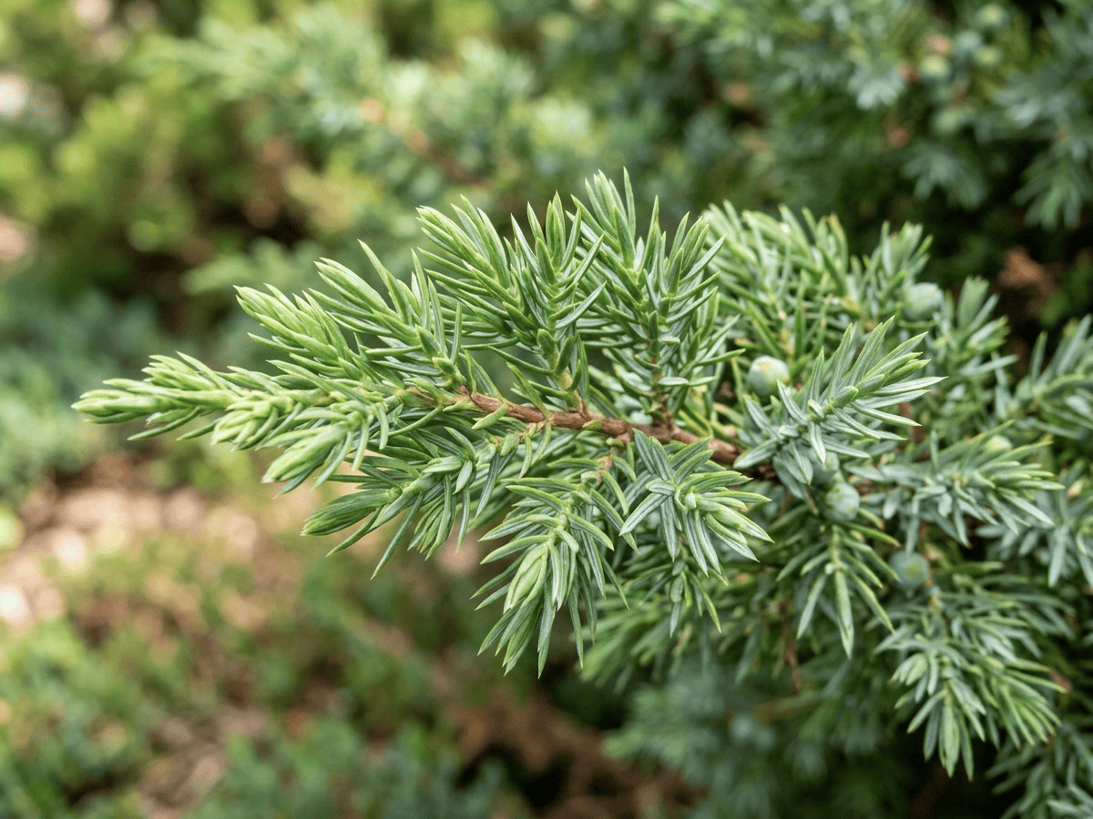 Shore Juniper — close-up of leaves and flowers