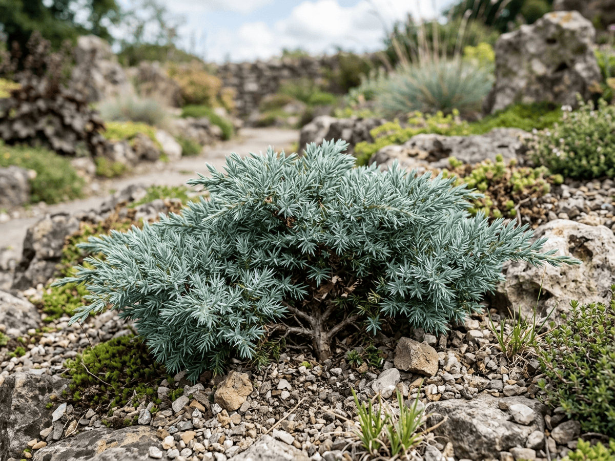 Flaky Juniper (Juniperus squamata), whole plant