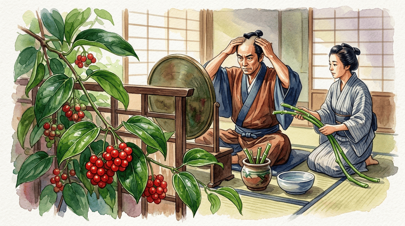 Escena histórica ilustrada de kadsura