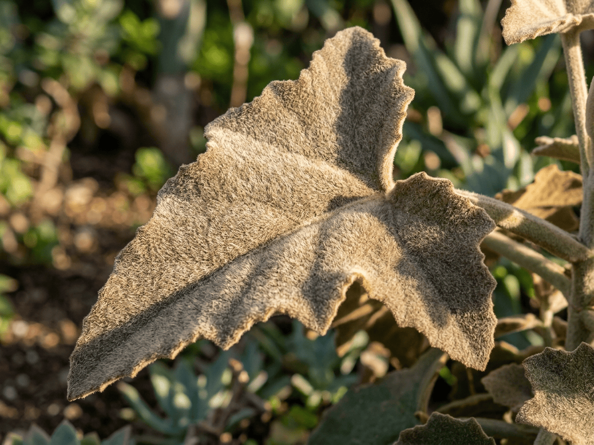 Samtblatt — Nahaufnahme von Blättern und Blüten