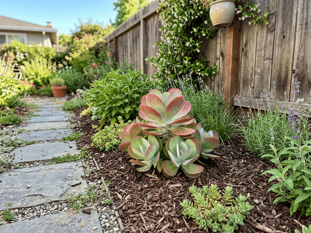Kalanchoé luciae dans un jardin