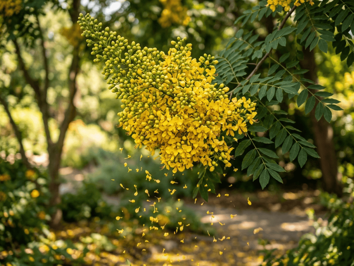 Blasenbaum — saisonales Erscheinungsbild