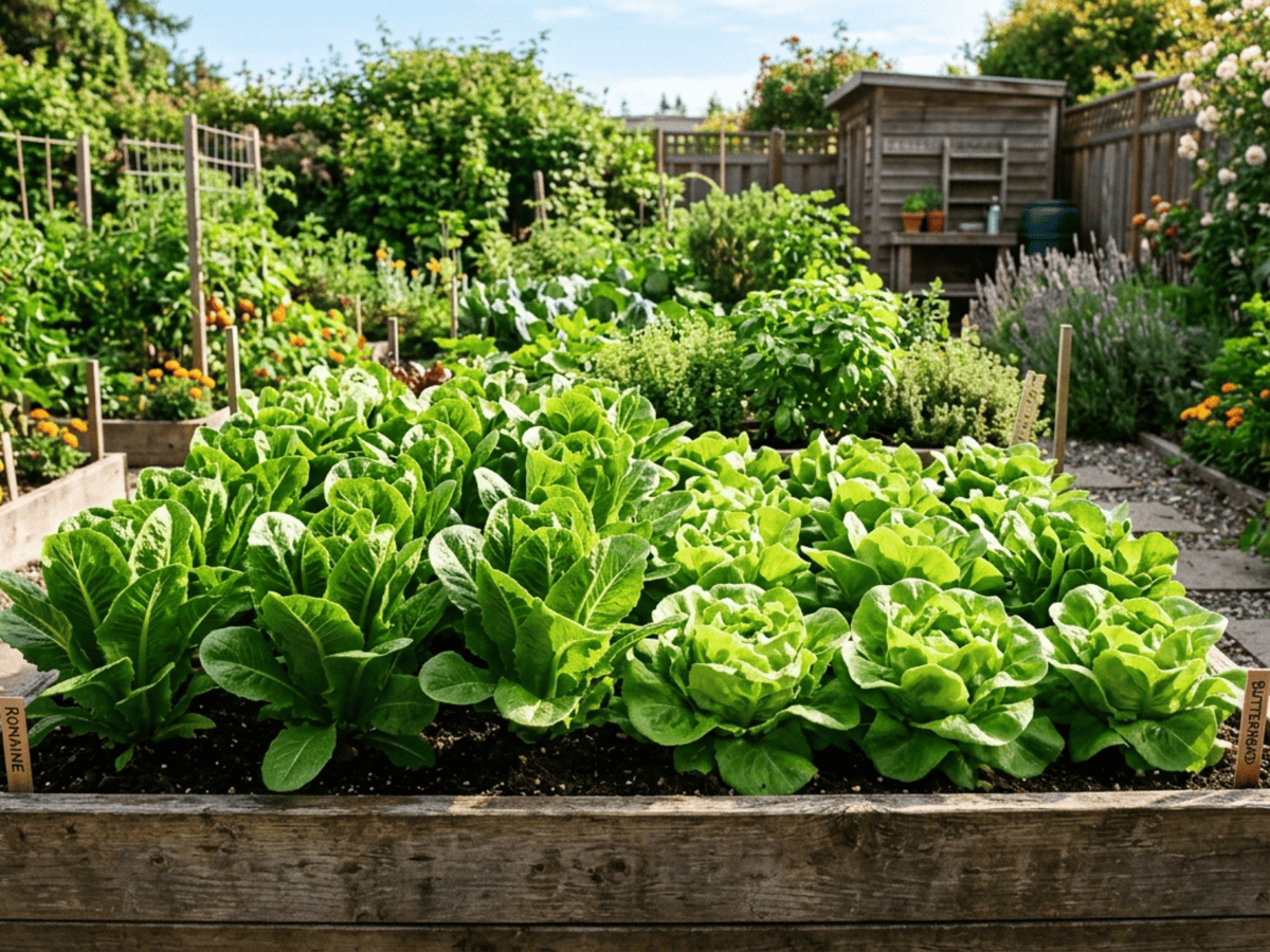 Laitue dans un jardin