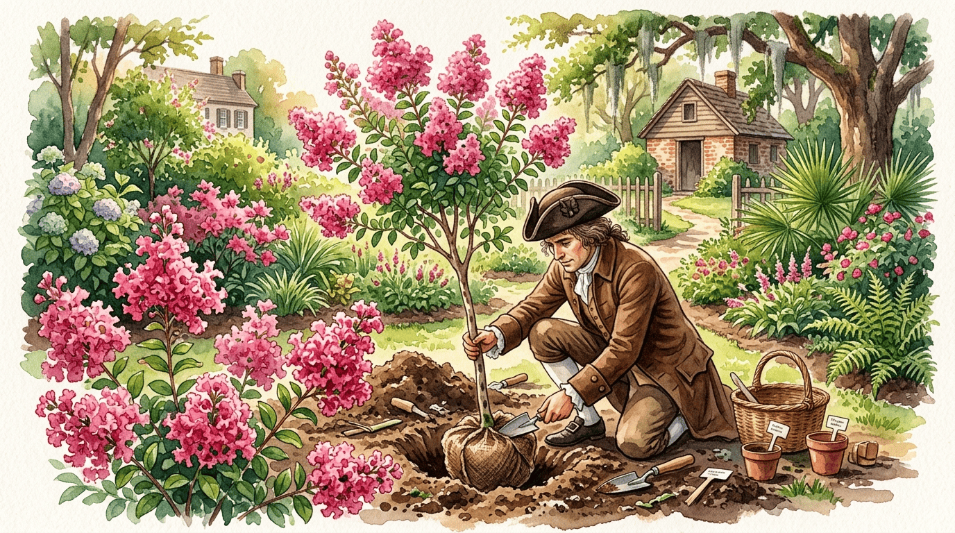 Scena storica illustrata per Lagerstroemia