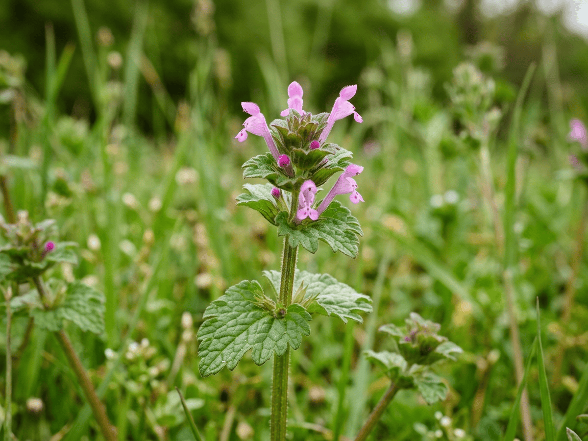 Henbit Deadnettle — close-up of leaves and flowers