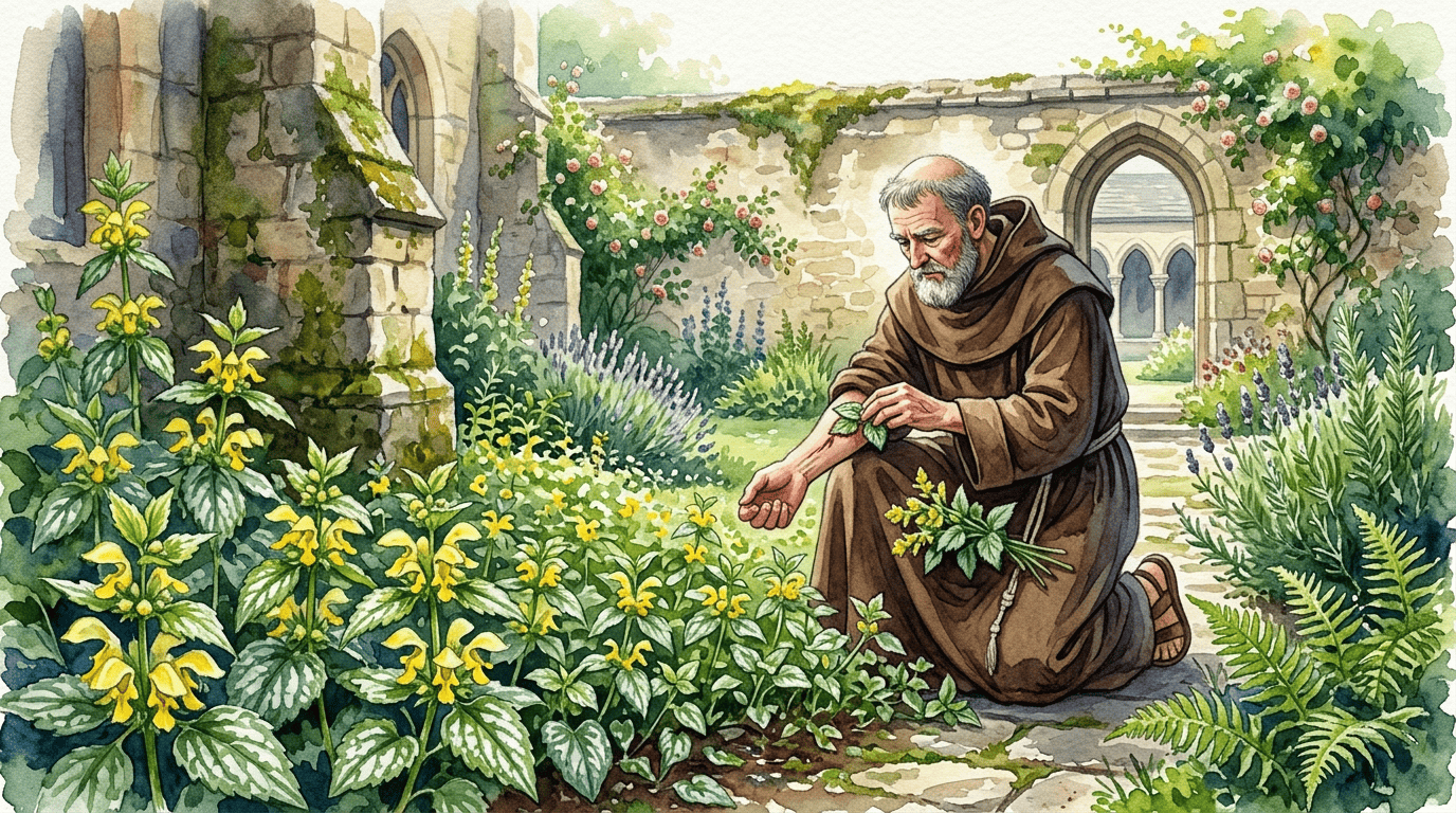 Illustrated historical scene for Yellow Archangel