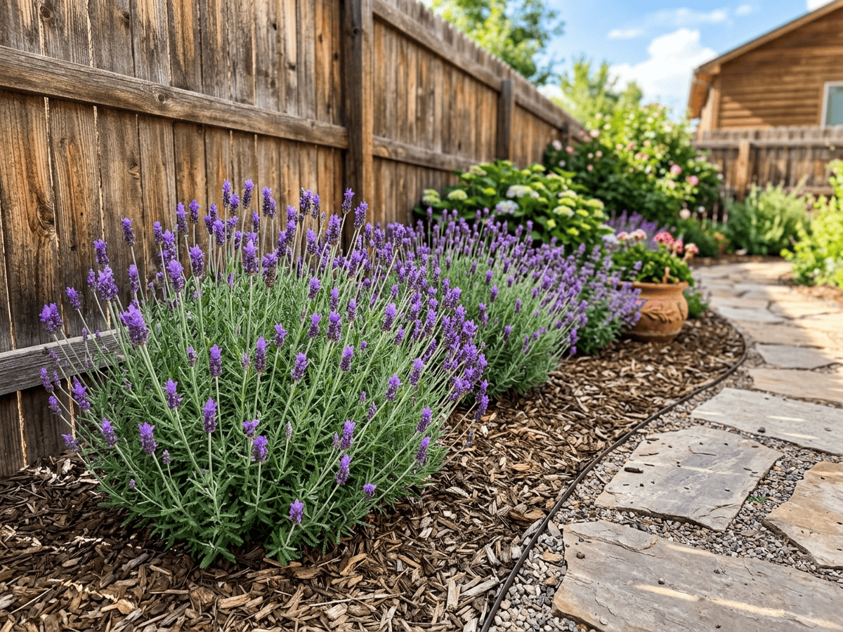 Lavande dentée dans un jardin
